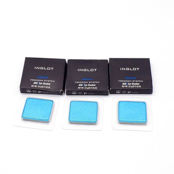Inglot AMC Eye Shadow Shine Square Freedom System 33 Blue Lot of 3 Squares - Picture 1 of 3